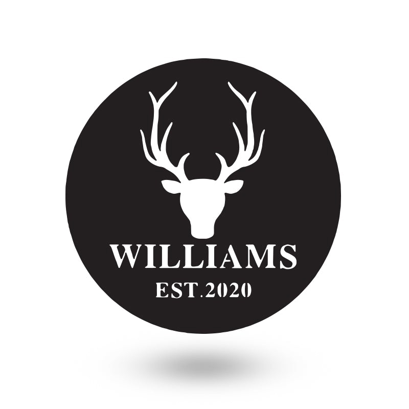Antler Monogram Custom Metal Hunting Sign Metal Wall Art