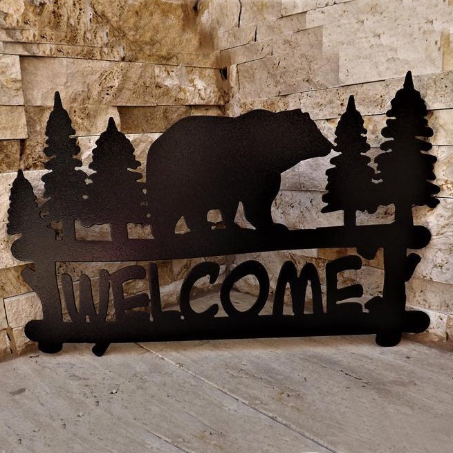 Bear Metal Sign Metal Wall Art Decor