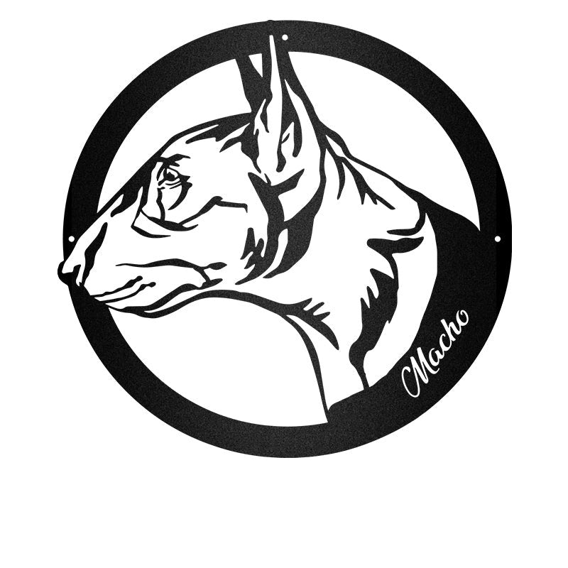 Bull Terrier Guard Dog House Sign Metal Wall Art