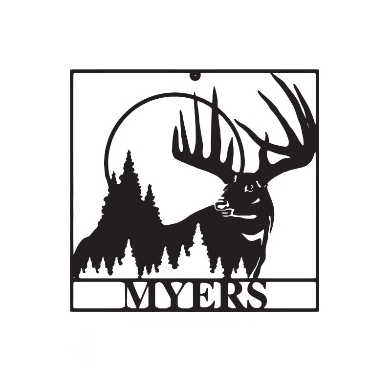 Deer Customized Name Custom Metal Hunting Sign Metal Wall Art