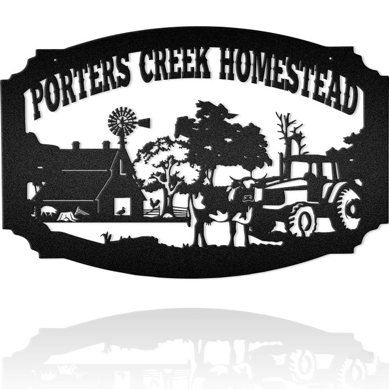 Family Farm Custom Name Metal Wall Art Decor