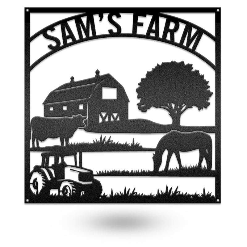 Farm Entrance Sign Custom Name Metal Wall Art