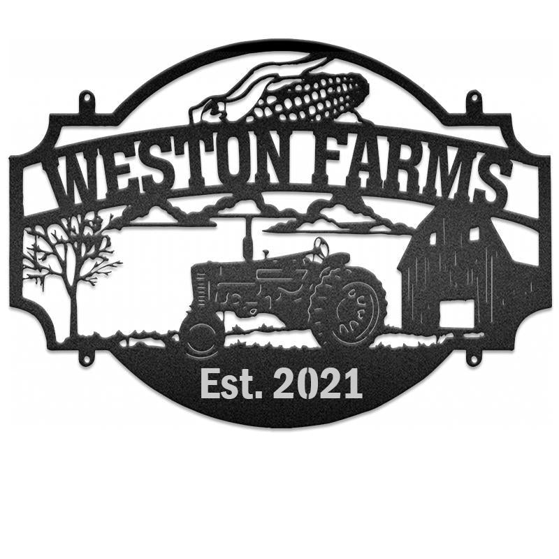 Farm Sign Decor Custom Name Metal Wall Art Decor