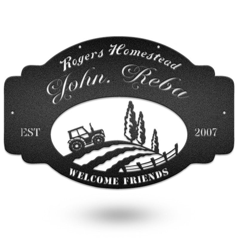Custom Name Welcome Farm Sign Special Metal Wall Art Decor