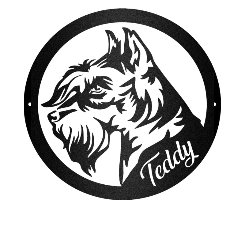 Giant Schnauzer Guard Dog House Sign Metal Wall Art