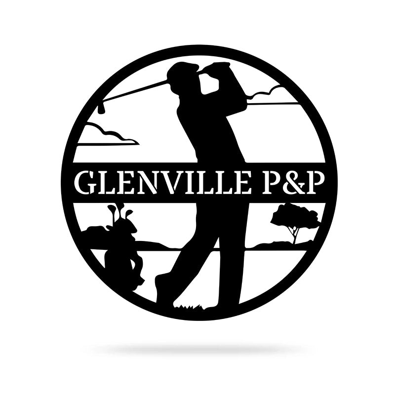 Golf Monogram Metal Wall Art
