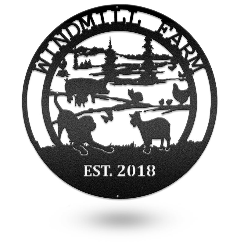 Hobby Farm Customized Name Metal Wall Art Decor