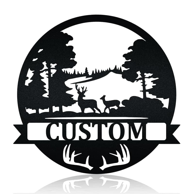 Deer Camp Sign Hunting Metal Wall Art