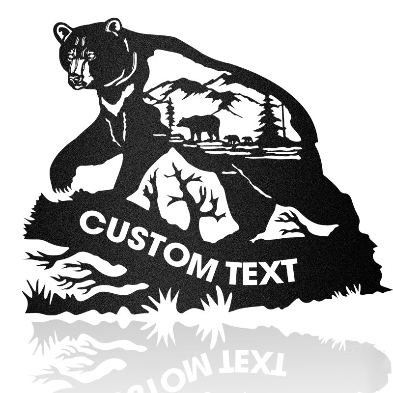 Momma Bear Custom Text Metal Wall Art