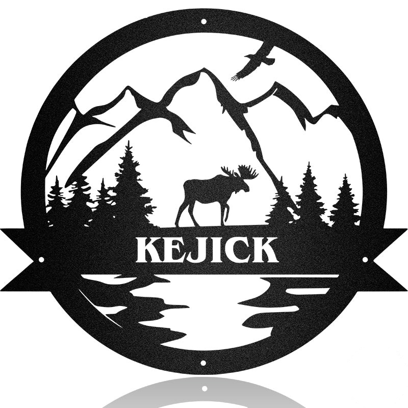 Moose Customizable Metal Moose Sign Metal Wall Art Decor