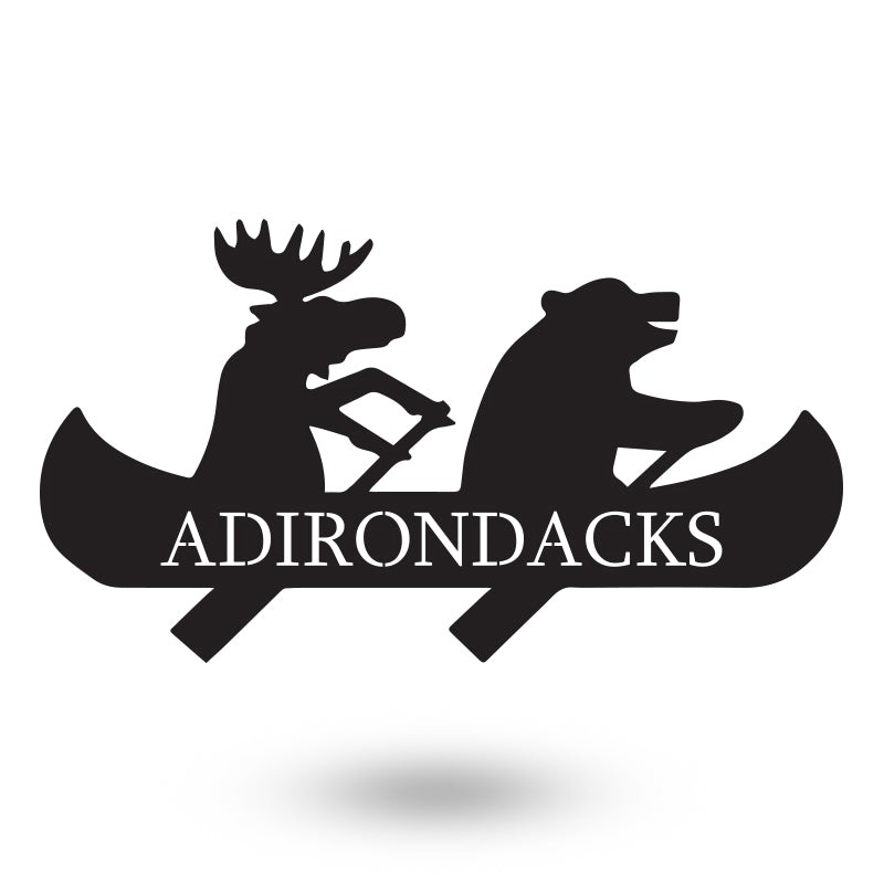 Personalized Bear And Moose Metal Wall Art