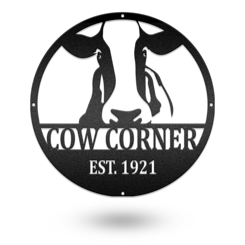 Personalized Welcome Sign Cow Farm Idea Metal Wall Art