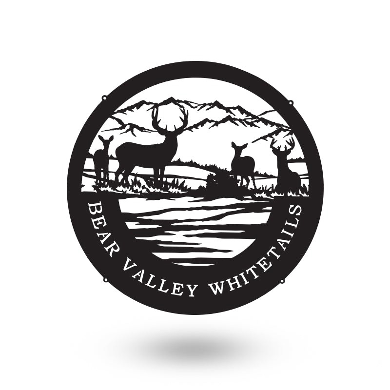 Deer & Mountain Sign Custom Metal Hunting Sign Metal Wall Art