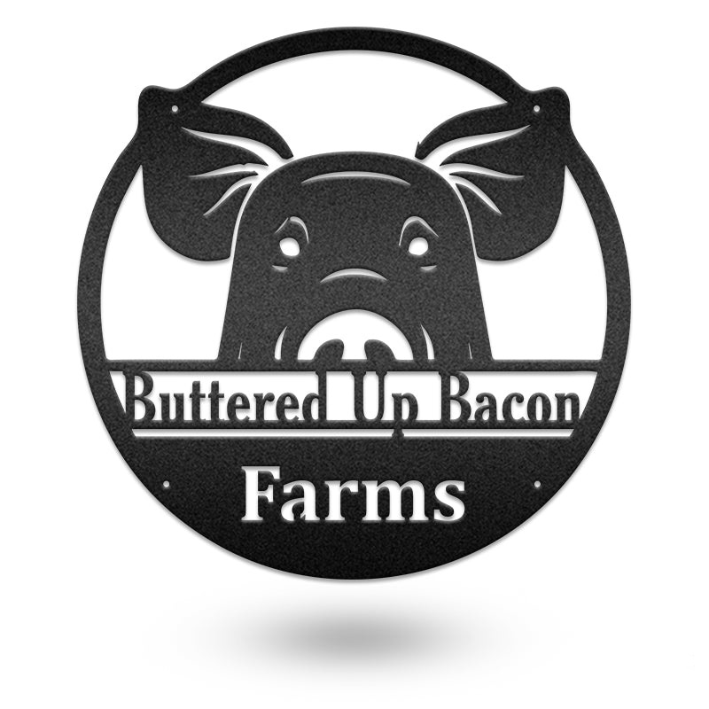 Personalized Pig Farm Welcome Sign Special Metal Wall Art Decor