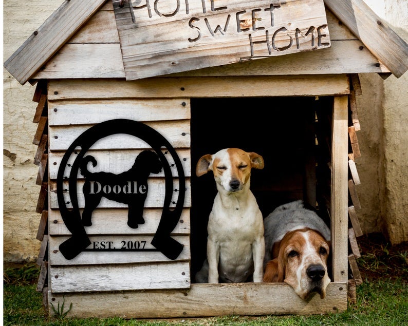 Puppy House Gift Metal Wall Art