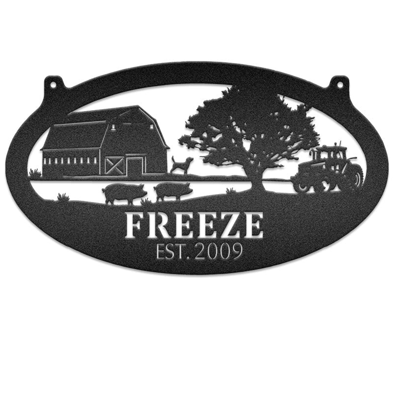 Ranch Sign Cattle Customized Name Metal Wall Art Decor