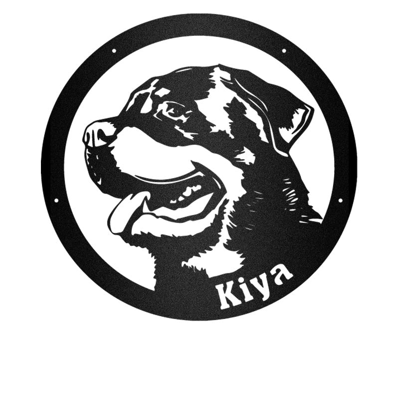 Rottweiler Guard Dog House Sign Metal Wall Art