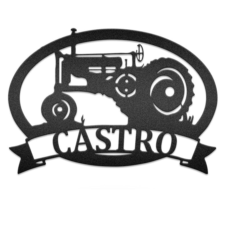 Tractor Farm Family Name Custom Metal Wall Art Decor