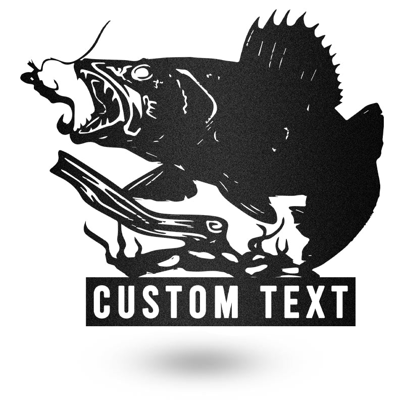 Walleye Bite Sign Fishing Trout Name Sign Metal Wall Art Decor