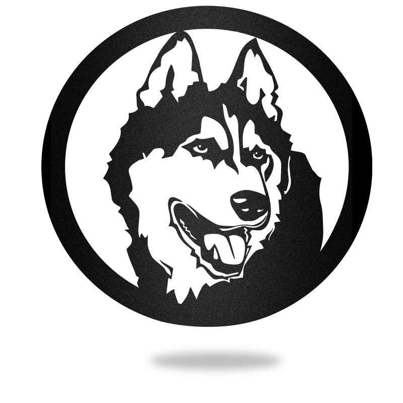 Alaskan Malamutes Guard Dog House Sign Metal Wall Art