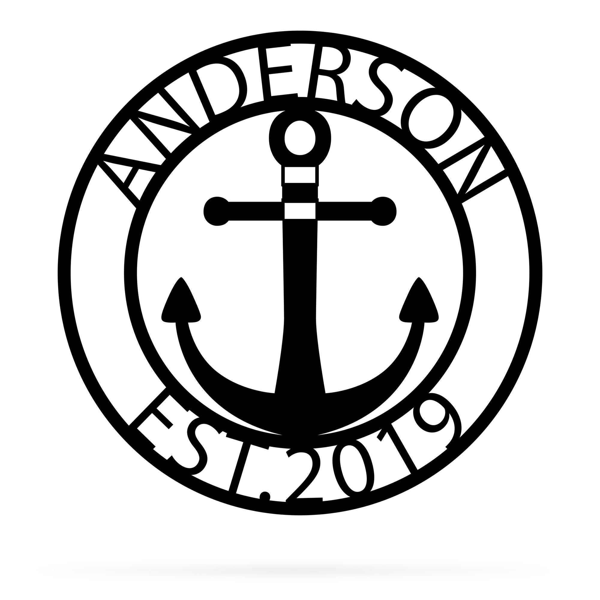 Anchor Monogram Metal Wall Art