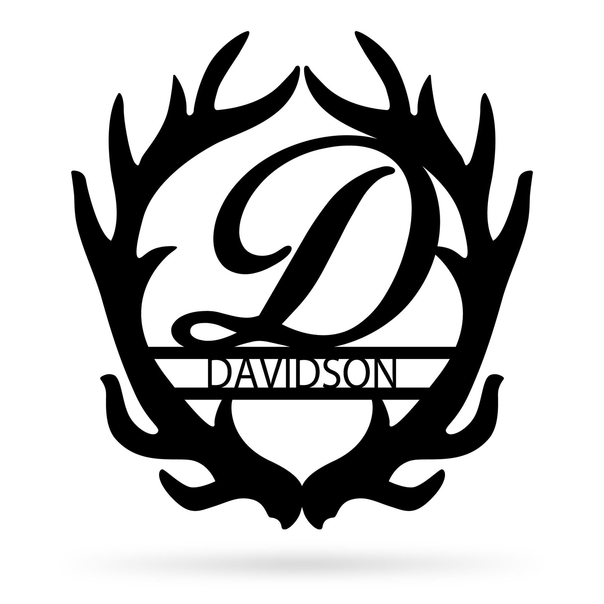 Antler Monogram Metal Wall Art