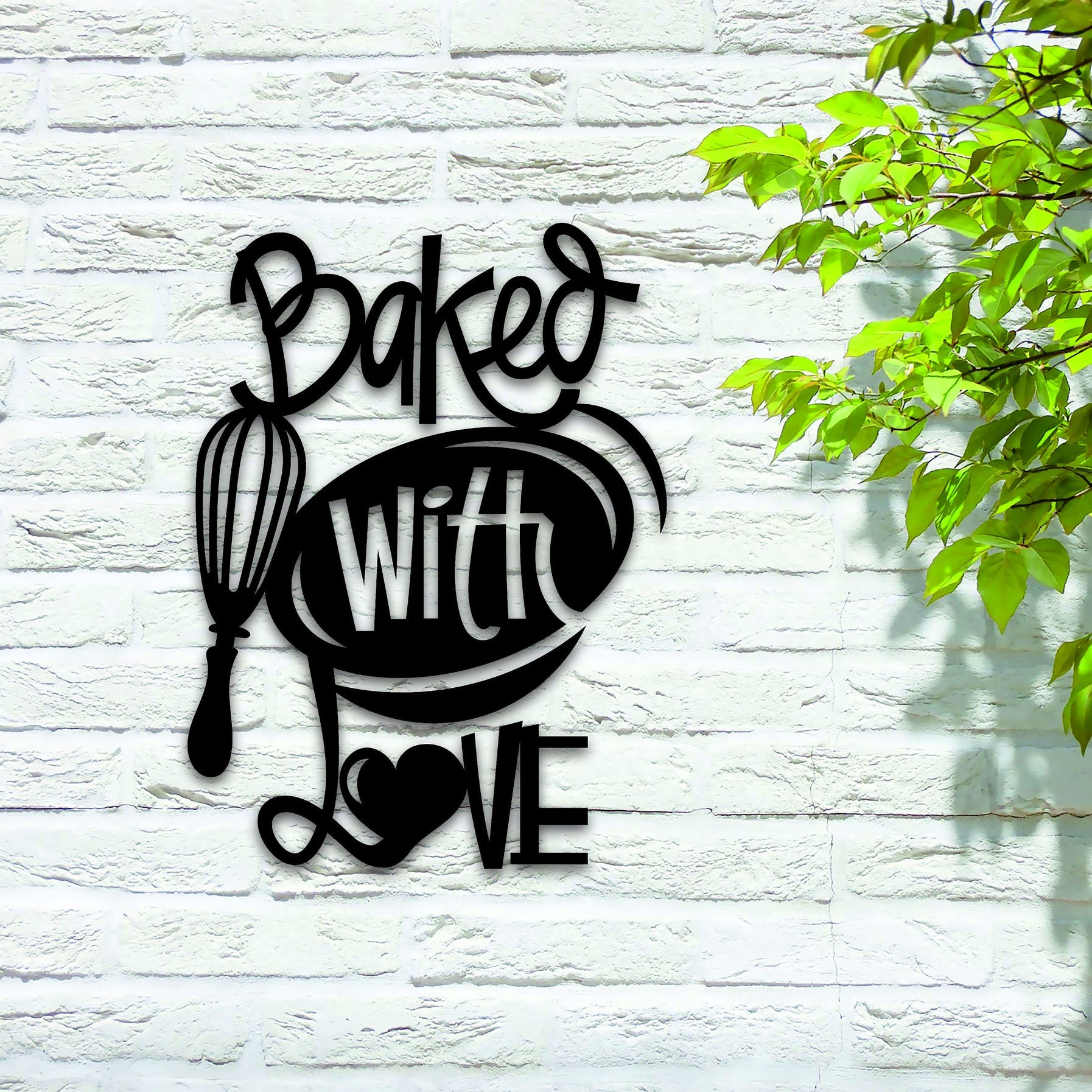 Baked With Love Customized Kitchen Metal Wall Art Decor