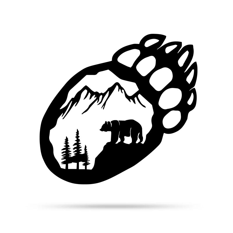 Bear Camping Bear Sign Metal Wall Art