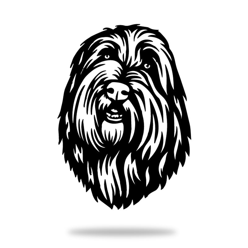 Bearded Collie Dog Rustic Garden Art Sculpture Dog House Sign Metal Wall Art