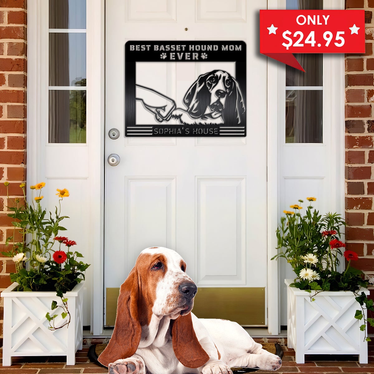 Best Bassethound Mom Ever Dog House Sign Metal Wall Art