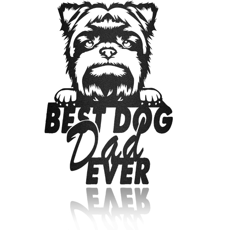 Best Dog Dad Affenpinscher Dog House Sign Metal Wall Art