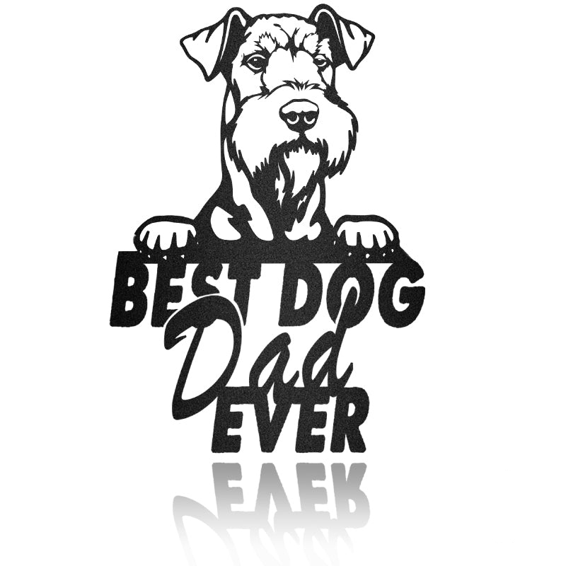 Best Dog Dad Airedale Terrier Dog House Sign Metal Wall Art