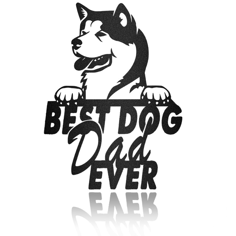 Best Dog Dad Akita Metal Wall Art