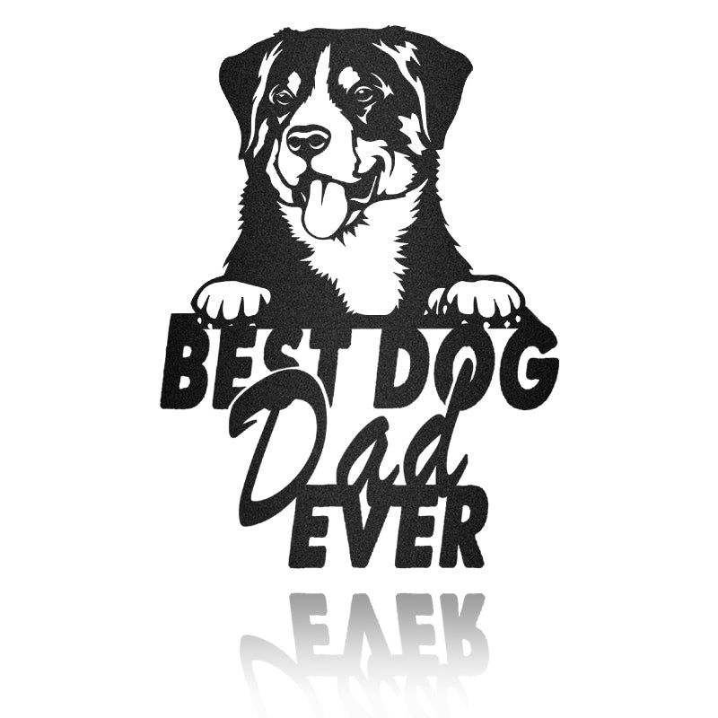 Best Dog Dad Appenzeller Dog House Sign Metal Wall Art