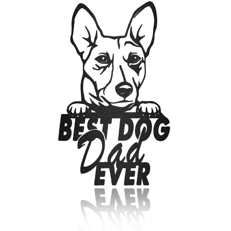 Best Dog Dad Basenji Dog House Sign Metal Wall Art