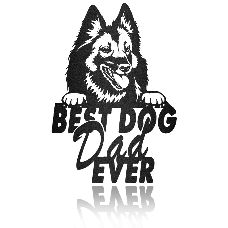 Best Dog Dad Belgian Tervuren Dog House Sign Metal Wall Art