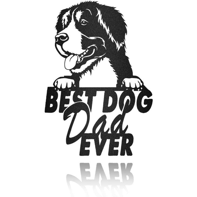 Best Dog Dad Big Mountain Dog House Sign Metal Wall Art
