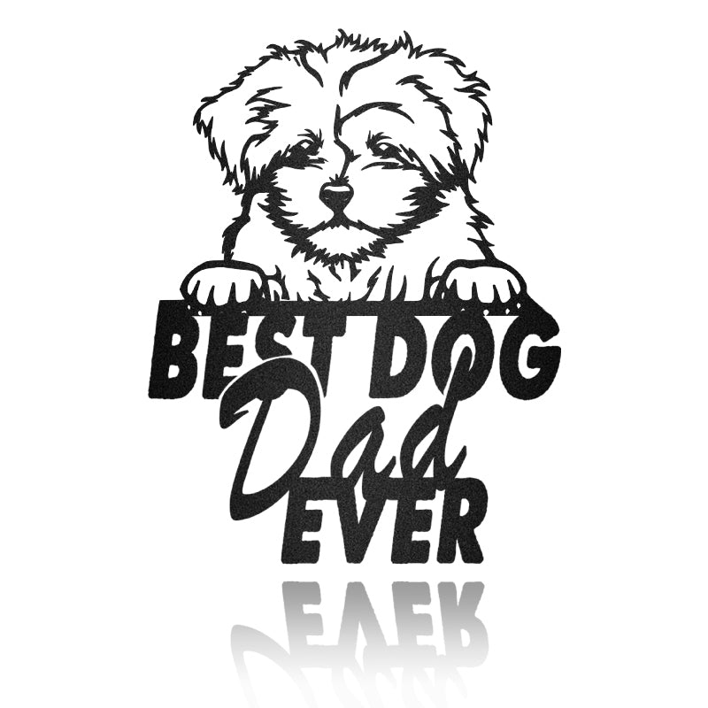 Best Dog Dad Bolonka Zwetna Dog House Sign Metal Wall Art