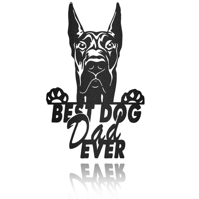 Best Dog Dad Great Dane Dog House Sign Metal Wall Art
