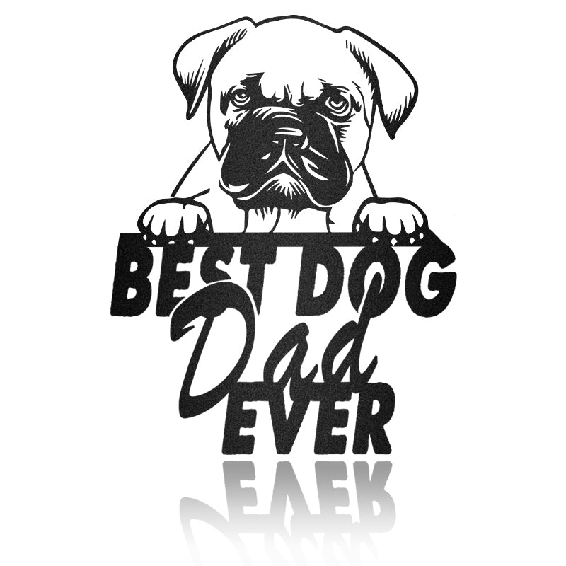 Best Dog Dad Bullmastiff Dog House Sign Metal Wall Art