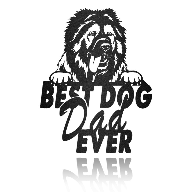 Best Dog Dad Caucasian Shepherd Dog House Sign Metal Wall Art
