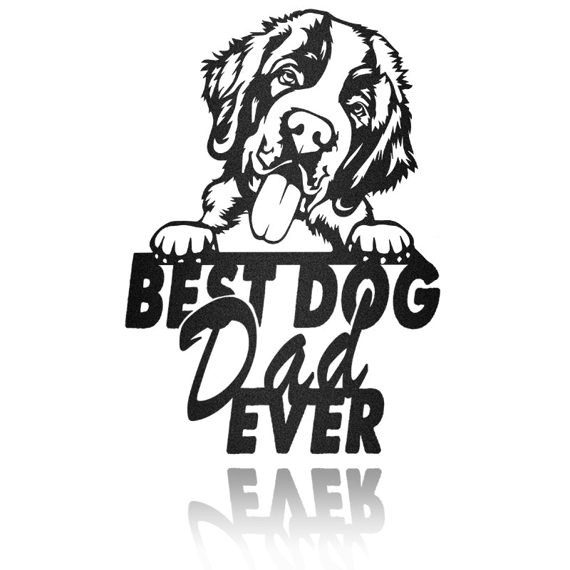 Best Dog Dad Coated Retriever Dog House Sign Metal Wall Art