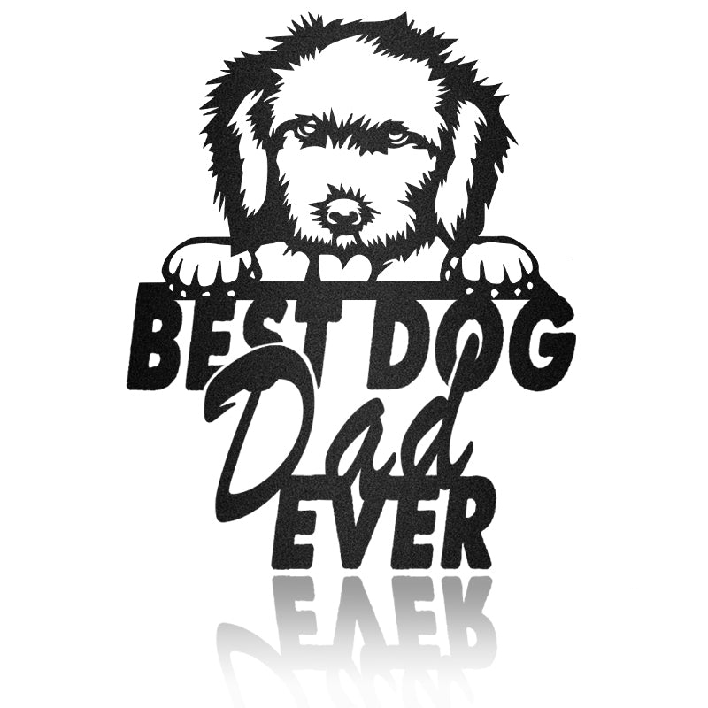 Best Dog Dad Cockapoo Dog House Sign Metal Wall Art