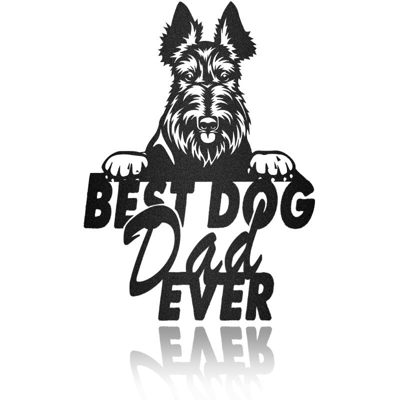 Art Best Dog Dad Czech Terrier Dog House Sign Metal Wall Art