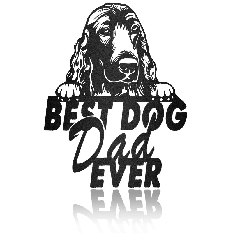 Best Dog Dad Dalmatian Dog House Sign Metal Wall Art