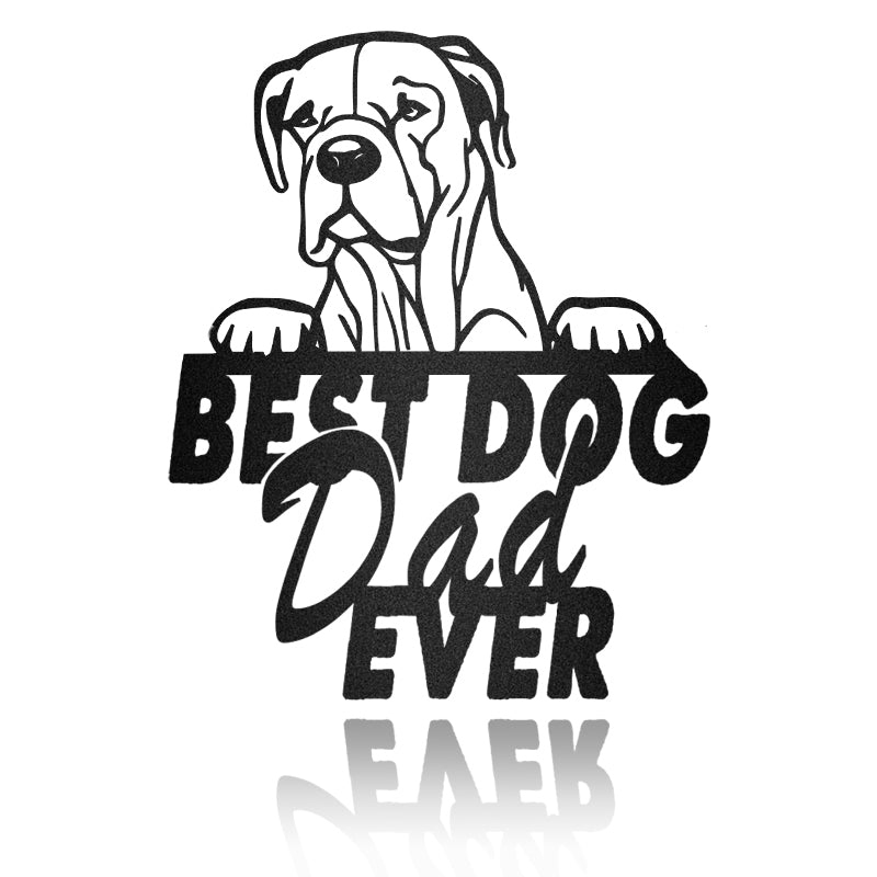 Best Dog Dad Dogo Argentino Dog House Sign Metal Wall Art