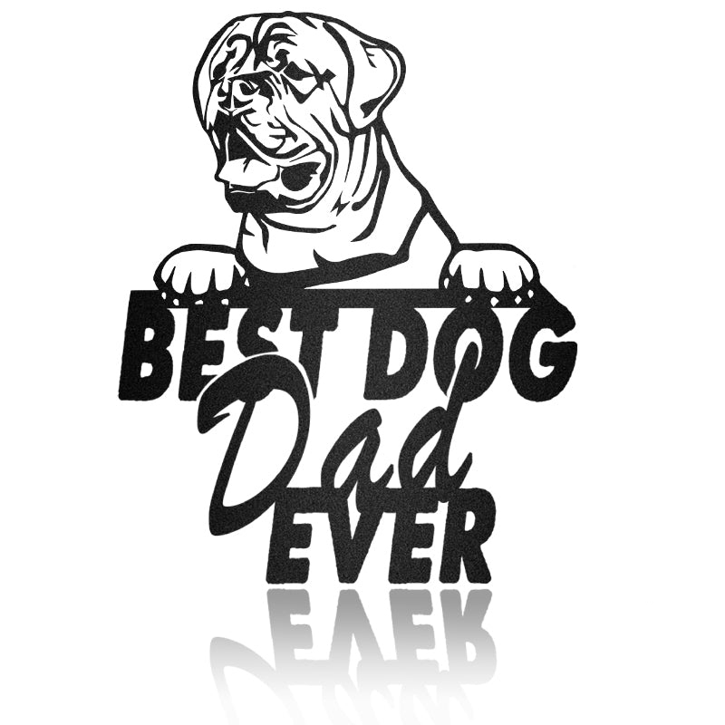 Best Dog Dad English Mastiff Dog House Sign Metal Wall Art