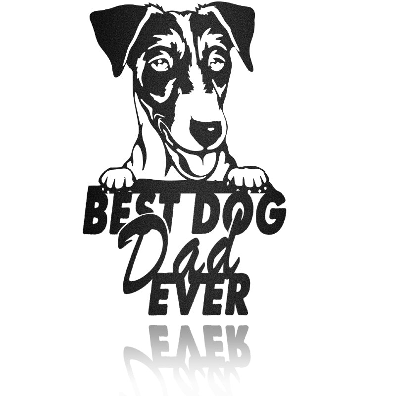 Best Dog Dad Fox Terrier A Dog House Sign Metal Wall Art