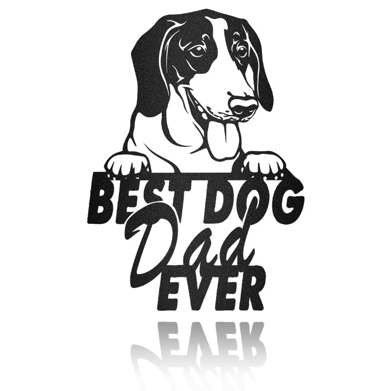 Best Dog Dad Foxhound Dog House Sign Metal Wall Art