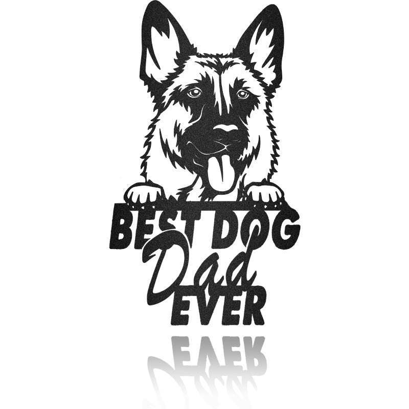 Best Dog Dad German Shepherd Dog House Sign Metal Wall Art
